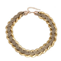 CCB Jewelry Necklace, Acrylic, with iron chain & Zinc Alloy, with 8cm extender chain, gold color plated, mesh chain, 30mm Approx 21 Inch 