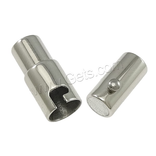 Round Stainless Steel Magnetic Clasp, 316 Stainless Steel, Tube, original color, 17x6mm, Hole:Approx 4mm, Sold By PC
