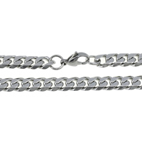 Collar de cadena de acero inoxidable, cadenilla, color original, 10x8x2.5mm, longitud:aproximado 23 Inch, Vendido por Sarta