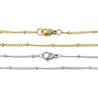 Halskette, Edelstahl, plattiert, Twist oval, keine, 1x2.5x2mm, 1.5mm, Länge:ca. 17 ZollInch, verkauft von Strang
