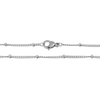 Collar de cadena de acero inoxidable, giro oval, color original, 1x2mm, 1mm, longitud:aproximado 18 Inch, Vendido por Sarta