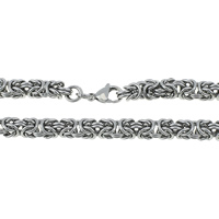 Collar de cadena de acero inoxidable, cadena bizantino & diverso tamaño para la opción, color original, Vendido por Sarta