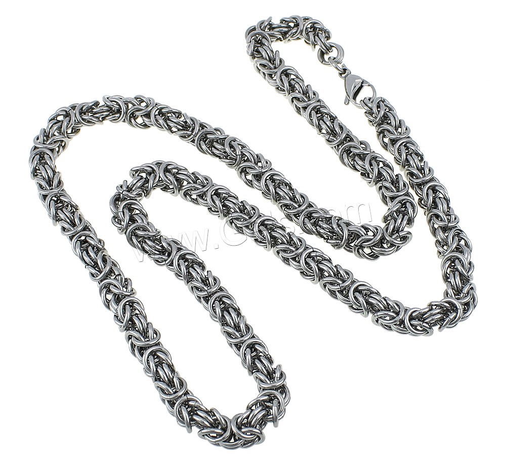 Stainless Steel Chain Necklace, byzantine chain & different size for choice, original color, Sold By Strand