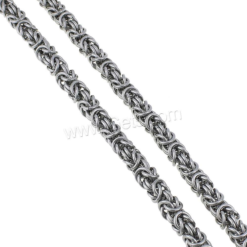 Stainless Steel Chain Necklace, byzantine chain & different size for choice, original color, Sold By Strand