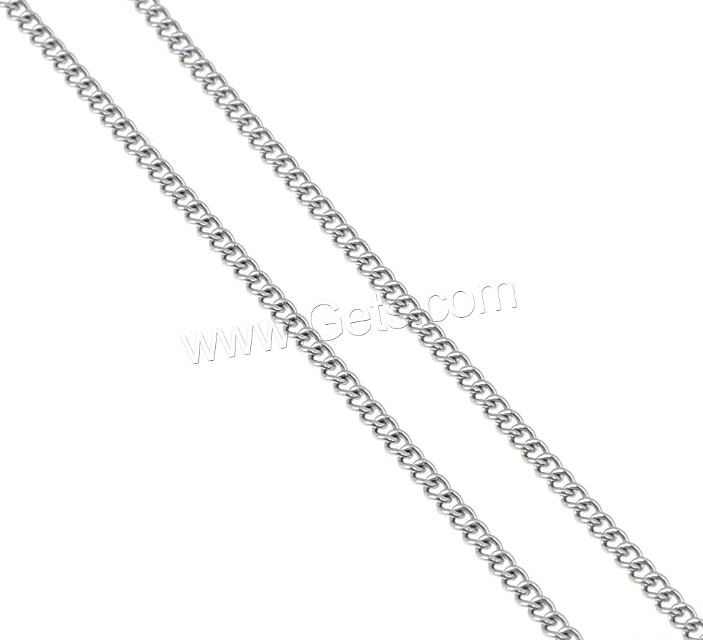 Stainless Steel Chain Necklace, plated, different size for choice & twist oval chain, more colors for choice, Sold By Strand