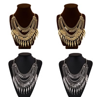 Vintage Coin Statement Necklace, Zinc Alloy, with iron chain, with 6.5cm extender chain, plated, twist oval chain nickel, lead & cadmium free, 120mm Approx 22.5 Inch 