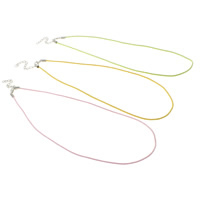 Nylon Necklace Cord, Nylon Cord, with iron chain, zinc alloy lobster clasp, with 4cm extender chain, platinum color plated 