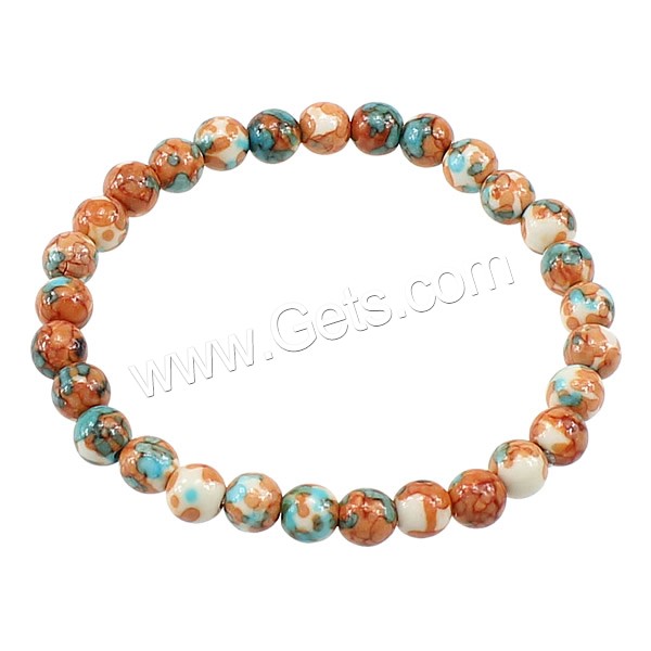 Rain Flower Stone Bracelets, Round, synthetic, different size for choice, Length:7 Inch, Sold By Strand