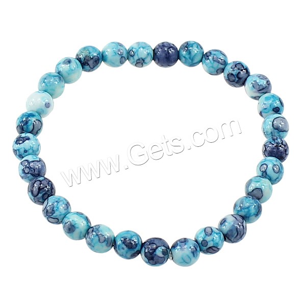 Rain Flower Stone Bracelets, Round, synthetic, different size for choice, blue, Length:7 Inch, Sold By Strand
