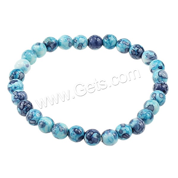Rain Flower Stone Bracelets, Round, synthetic, different size for choice, blue, Length:7 Inch, Sold By Strand