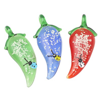 pendentifs lampwork de plantes, chalumeau, piment, fait à la main, plus de couleurs à choisir Environ 7mm, Vendu par PC
