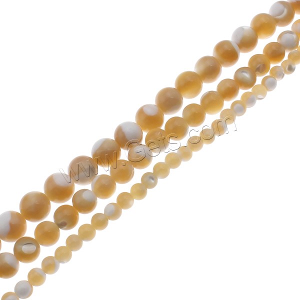 Turbanschnecken Perlen, rund, natürlich, verschiedene Größen vorhanden, gelb, Bohrung:ca. 1mm, Länge:ca. 15.7 ZollInch, verkauft von Strang