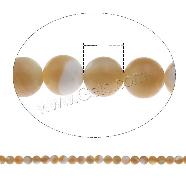 Trochus Beads, Round, natural, different size for choice, yellow, Hole:Approx 1mm, Length:Approx 15.7 Inch, Sold By Strand