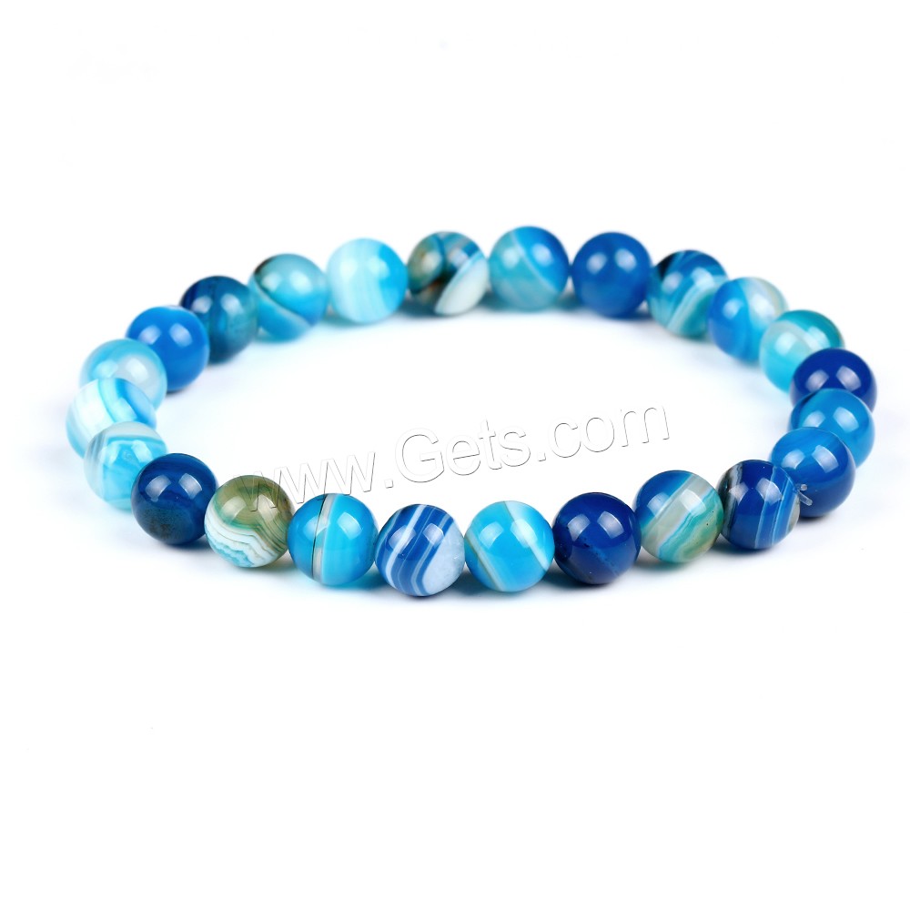 Gemstone Bracelets, Round, different materials for choice & different size for choice, 6-8mm, Length:Approx 6.5 Inch, Sold By Strand