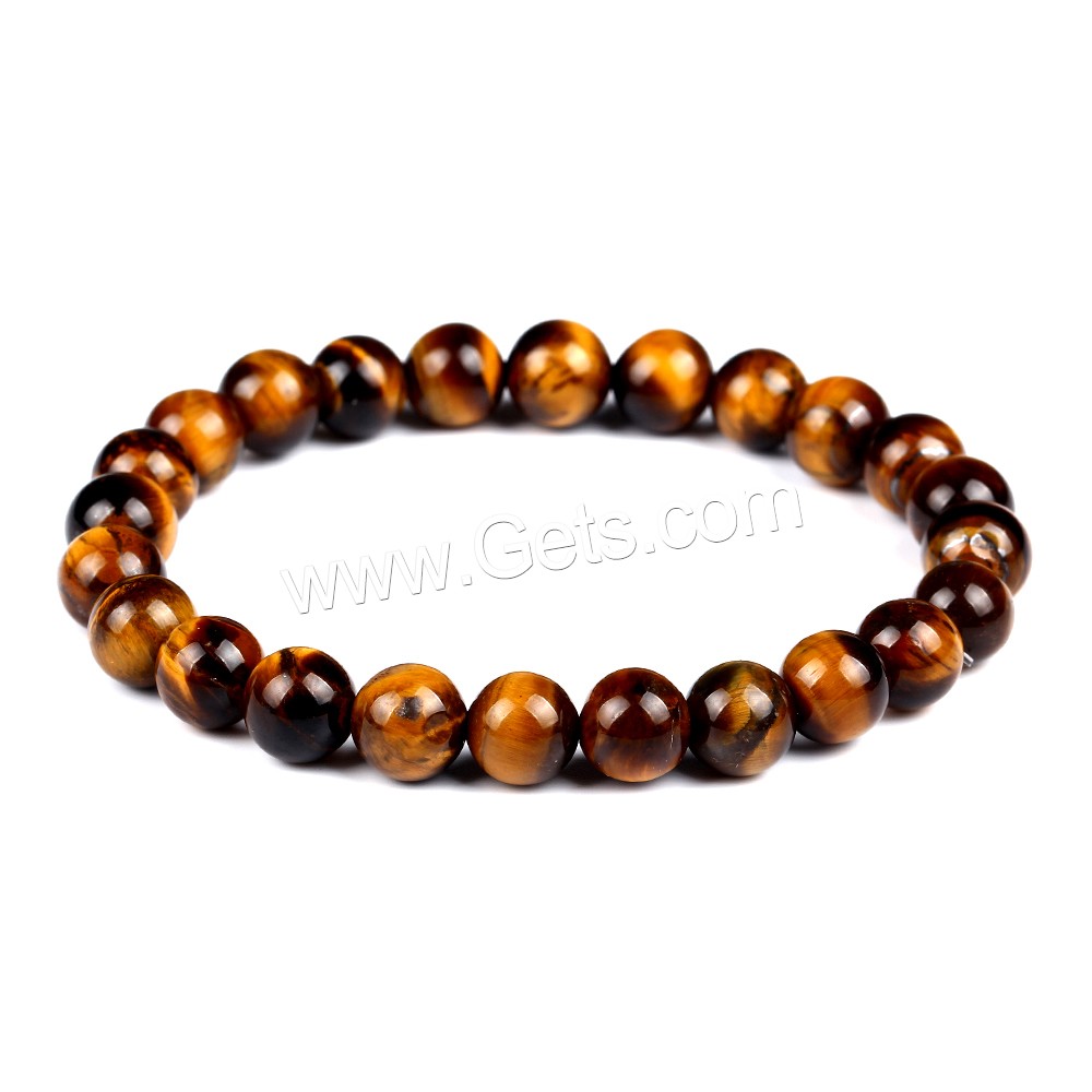 Gemstone Bracelets, Round, different materials for choice & different size for choice, 6-8mm, Length:Approx 6.5 Inch, Sold By Strand