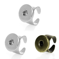Messing Noosa Chunk Ring Einstellung, mit Eisen, plattiert, offen & einstellbar, keine, frei von Nickel, Blei & Kadmium, 18mm, Innendurchmesser:ca. 6mm, Größe:7.5, verkauft von PC