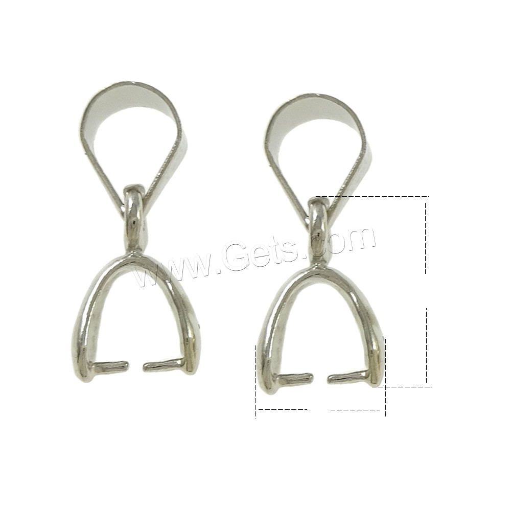 Brass Pinch Bail, platinum color plated, different size for choice, Sold By PC