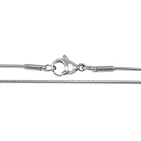 Cadena del collar de acero inoxidable, cadena de la serpiente, color original, 1.2mm, longitud:aproximado 16 Inch, Vendido por Sarta