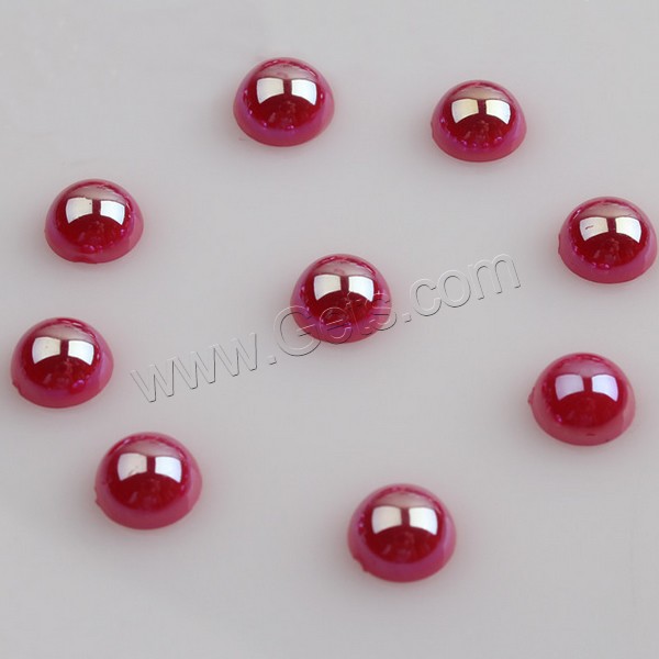 ABS Plastic Pearl Cabochon, Dome, colorful plated, different size for choice & flat back, more colors for choice, Sold By Bag