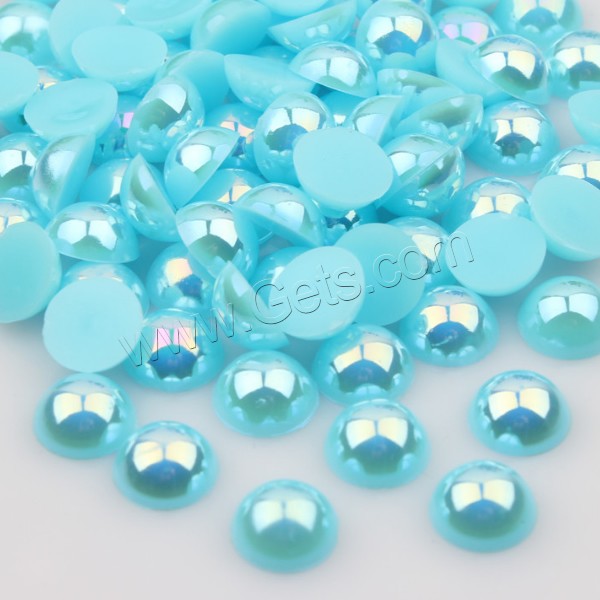 Cabochon de perle en plastique ABS, Plastique ABS perle, dôme, Placage coloré, normes différentes pour le choix & dos plat, plus de couleurs à choisir, Vendu par sac