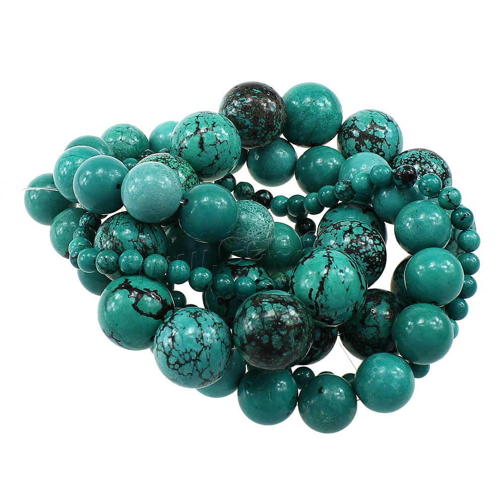Synthetic Turquoise Beads, Round, different size for choice, turquoise blue, Length:Approx 15.5 Inch, Sold By Strand