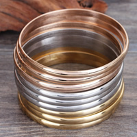 Stainless Steel Bangle Set, plated, 5mm, Inner Approx 68mm Approx 8.6 Inch 