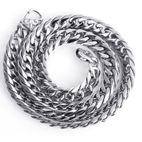 Stainless Steel Chain Necklace, curb chain, original color, 9.3mm Approx 23.6 Inch 