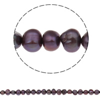 Barock kultivierten Süßwassersee Perlen, Natürliche kultivierte Süßwasserperlen, dunkelviolett, 7-8mm, Bohrung:ca. 0.8mm, Länge:ca. 15.3 ZollInch, verkauft von Strang