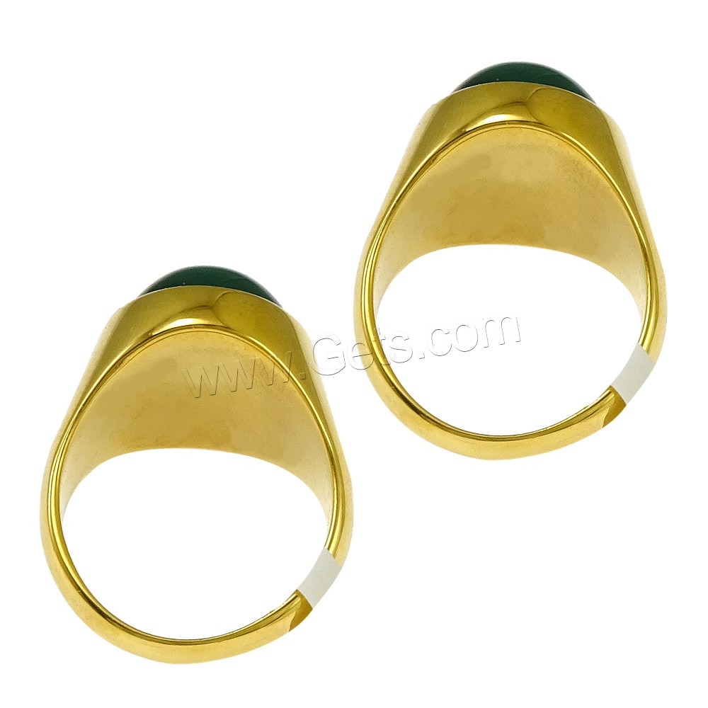 Stainless Steel Finger Ring, with Cats Eye, plated, different size for choice, more colors for choice, 19mm, Sold By PC