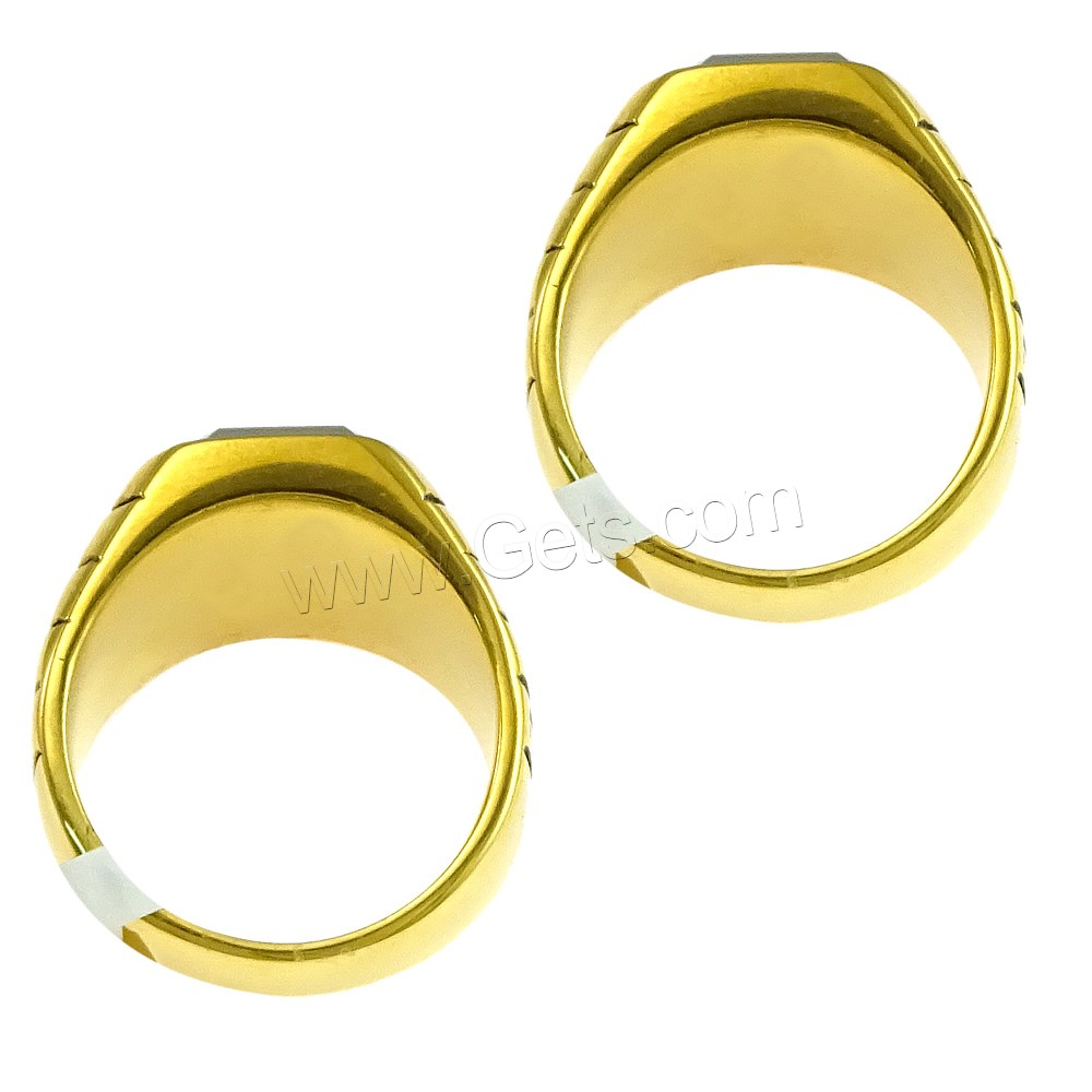 Stainless Steel Finger Ring, with Glass, plated, different size for choice & faceted & blacken, more colors for choice, 15mm, Sold By PC