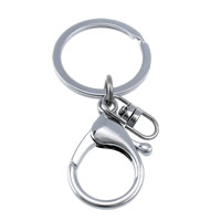 Iron Key Clasp, with Zinc Alloy, platinum color plated, 67mm Approx 24mm 
