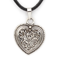 PU Leather Cord Necklace, Zinc Alloy, with PU Leather, with 5cm extender chain, Heart, antique silver color plated, nickel, lead & cadmium free Approx 17 Inch 