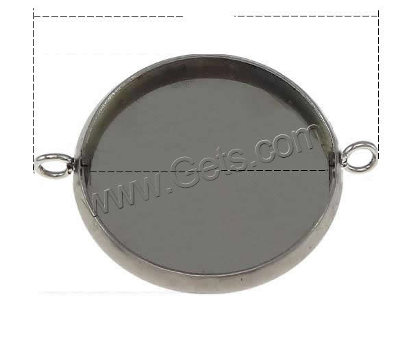 Stainless Steel Connector Setting, Flat Round, different size for choice & 1/1 loop, original color, Sold By PC
