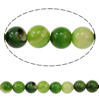 Natürliche Streifen Achat Perlen, rund, verschiedene Größen vorhanden, gemischte Farben, Bohrung:ca. 1mm, Länge:ca. 15 ZollInch, verkauft von Strang