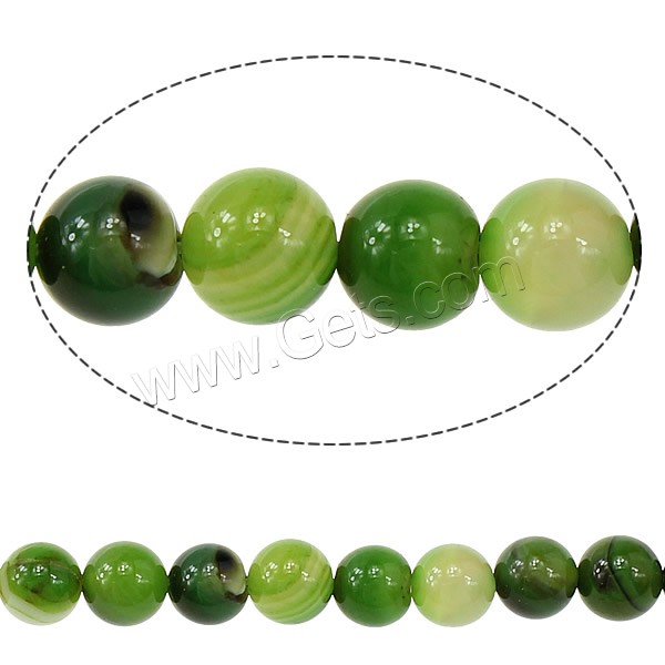 Natürliche Streifen Achat Perlen, rund, verschiedene Größen vorhanden, gemischte Farben, Bohrung:ca. 1mm, Länge:ca. 15 ZollInch, verkauft von Strang