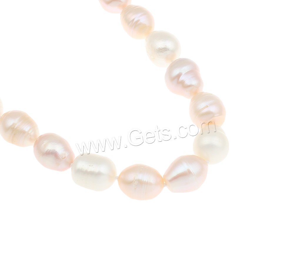 Natural Freshwater Pearl Necklace, brass clasp, Rice, different length for choice & different styles for choice, multi-colored, 11-12mm, Sold By Strand