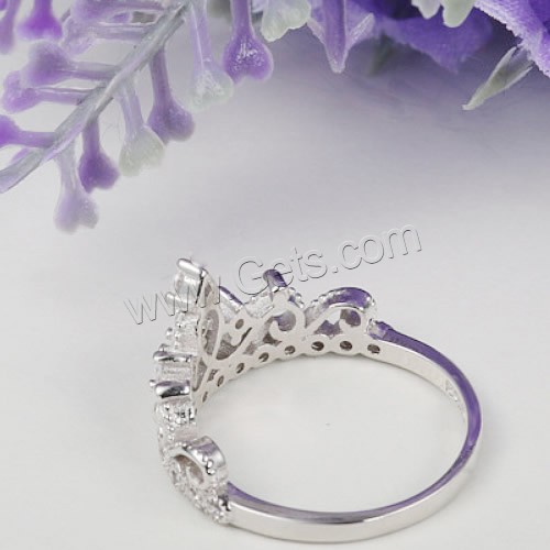 立方のジルコニア純銀指のリング, 92.5％純度シルバー, 王冠, 異なるサイズの選択 & キュービックジルコニアのある, 10mm, 売り手 パソコン