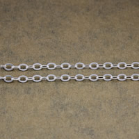 Handmade Sterling Silver Chain, 925 Sterling Silver, plated, oval chain 0.7mm 