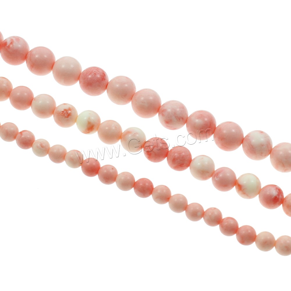 Dyed Shell Beads, Fluted Giant, Round, different size for choice, shell pink, Hole:Approx 2mm, Sold By Strand