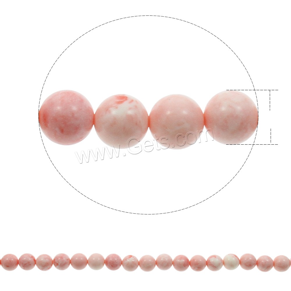 Dyed Shell Beads, Fluted Giant, Round, different size for choice, shell pink, Hole:Approx 2mm, Sold By Strand