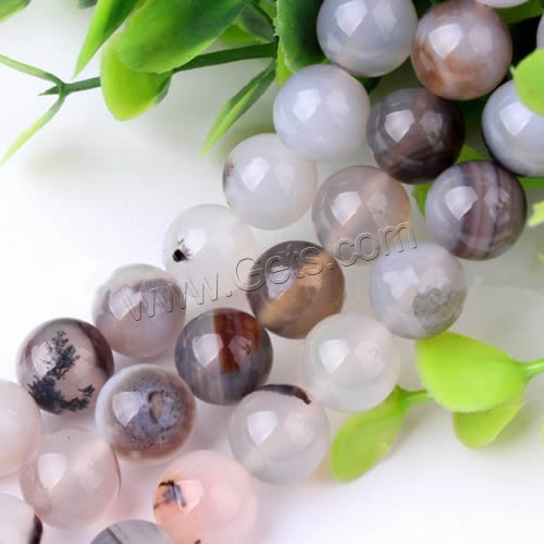 Perles agates grises naturelles, agate grise, Rond, normes différentes pour le choix, Trou:Environ 1-1.2mm, Longueur:Environ 15 pouce, Vendu par brin