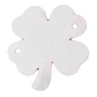 Stainless Steel Charm Connector, Four Leaf Clover, 1/1 loop, original color Approx 0.8mm 