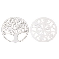 Filigree Stainless Steel Stampings, Flat Round, flat back & hollow, original color 