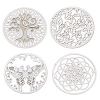 Filigree Stainless Steel Stampings, Flat Round & flat back, original color 
