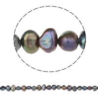 Barock kultivierten Süßwassersee Perlen, Natürliche kultivierte Süßwasserperlen, dunkelviolett, 5-6mm, Bohrung:ca. 0.8mm, Länge:ca. 14.2 ZollInch, verkauft von Strang