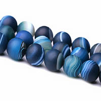 Abalorios de Ágata de Encaje, Esférico, natural & diverso tamaño para la opción & glaseado, azul, agujero:aproximado 1-1.2mm, longitud:aproximado 15 Inch, Vendido por Sarta