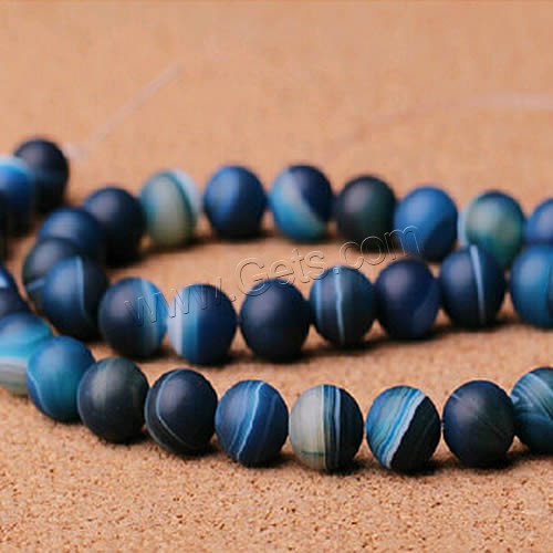Natural Lace Agate Beads, Round, different size for choice & frosted, blue, Hole:Approx 1-1.2mm, Length:Approx 15 Inch, Sold By Strand