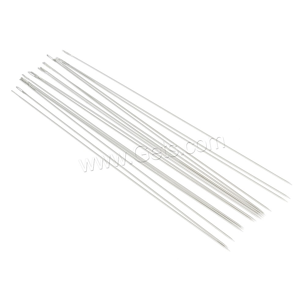 Beading Needles, Iron, platinum color plated, different size for choice, nickel, lead & cadmium free, Approx 30PCs/Bag, Sold By Bag