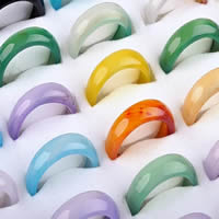 Кольца из агата, Агат, природный, разноцветный, размер:7-9, продается PC
