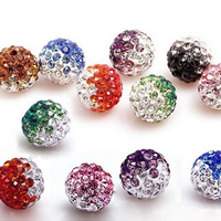 Abalorios de Fimo con Diamantes de Imitación , Arcilla Pave, Esférico, más colores para la opción, 10mm, agujero:aproximado 1.5mm, Vendido por UD